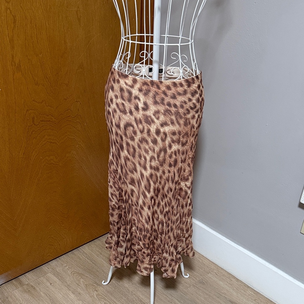 J. Crew Leopard-Print Midi Skirt in Brown/Tan